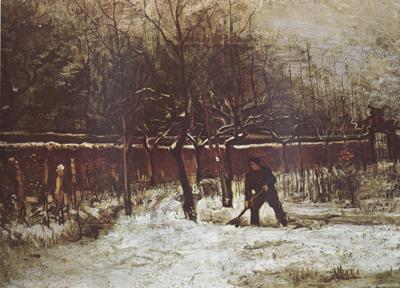 Vincent Van Gogh The Parsonage Garden at Nuenen in the Snow Sweden oil painting art